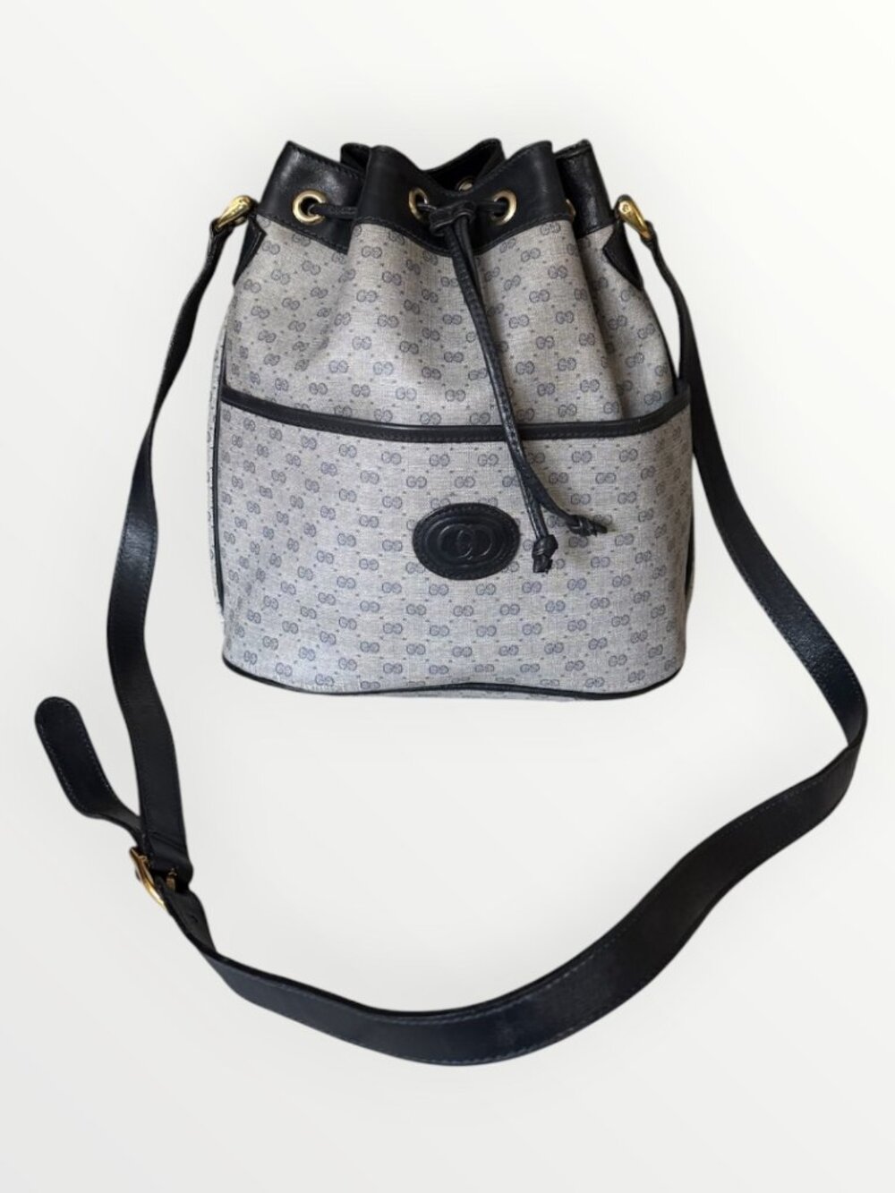 Gucci Vintage Micro GG Monogram Drawstring Bucket Bag